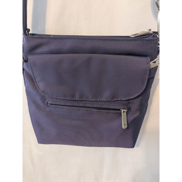 👜 Travelon Anti-Theft Classic Mini Shoulder Bag Purple - Picture 8 of 13